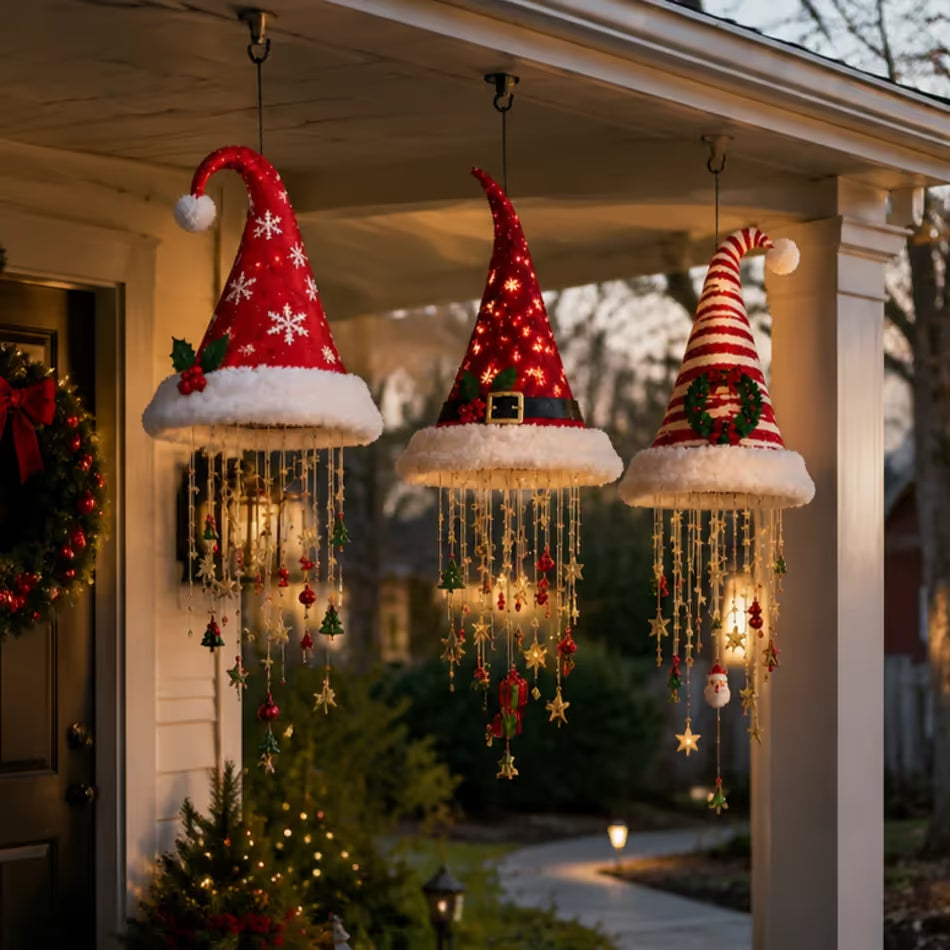 Glowing Christmas Hat Hanging Chandelier
