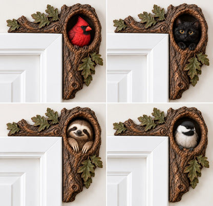 🐿️ 3D Chipmunk Tree Hollow Door Topper | Woodland Animal Doorway Decor For Cozy Nature Homes