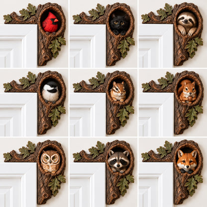 🐿️ 3D Chipmunk Tree Hollow Door Topper | Woodland Animal Doorway Decor For Cozy Nature Homes