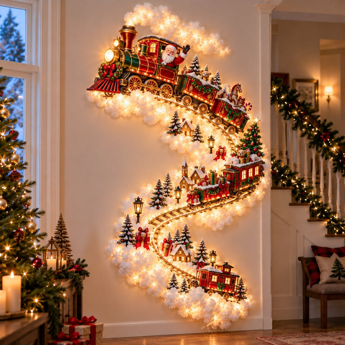 🏠✨Christmas Magic Trail Wall Light – Light-Up Holiday Wall Decor✨