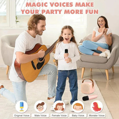🎤 Unleash the Fun ✨Portable Mini Karaoke Machine with 2 Wireless Microphones 🎶