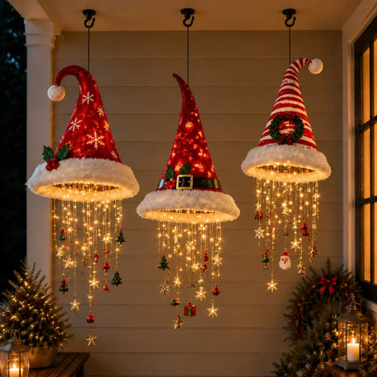 Glowing Christmas Hat Hanging Chandelier