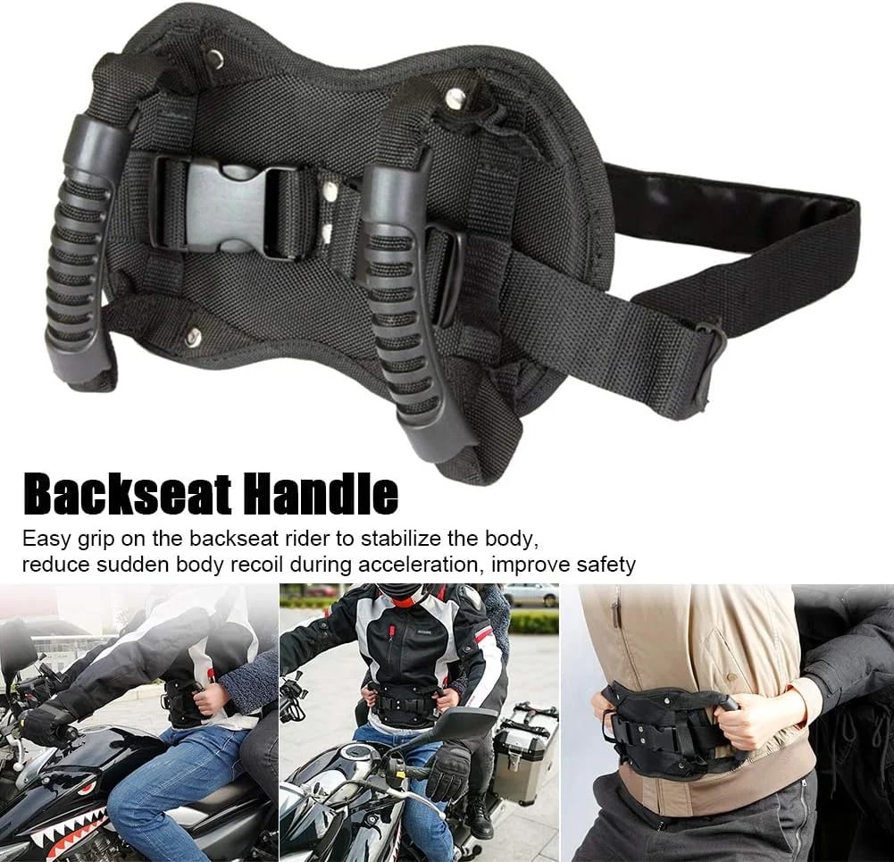 Motorcycle Passenger Grip Belt – Adjustable Rear Seat Handles