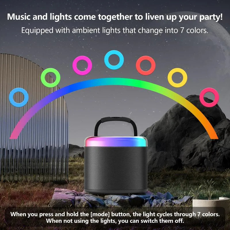 🎤 Unleash the Fun ✨Portable Mini Karaoke Machine with 2 Wireless Microphones 🎶