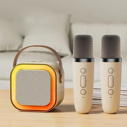 🎤 Unleash the Fun ✨Portable Mini Karaoke Machine with 2 Wireless Microphones 🎶