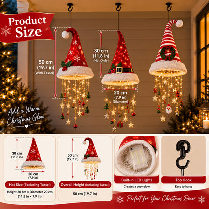 Glowing Christmas Hat Hanging Chandelier