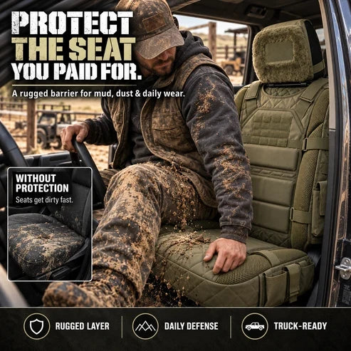 Tactical MOLLE Seat Cover — Adjustable Fit & Smart Storage