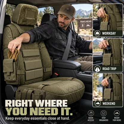 Tactical MOLLE Seat Cover — Adjustable Fit & Smart Storage