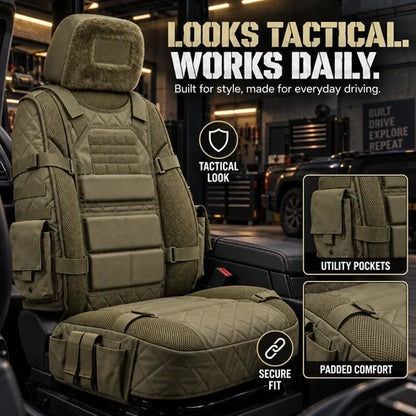 Tactical MOLLE Seat Cover — Adjustable Fit & Smart Storage