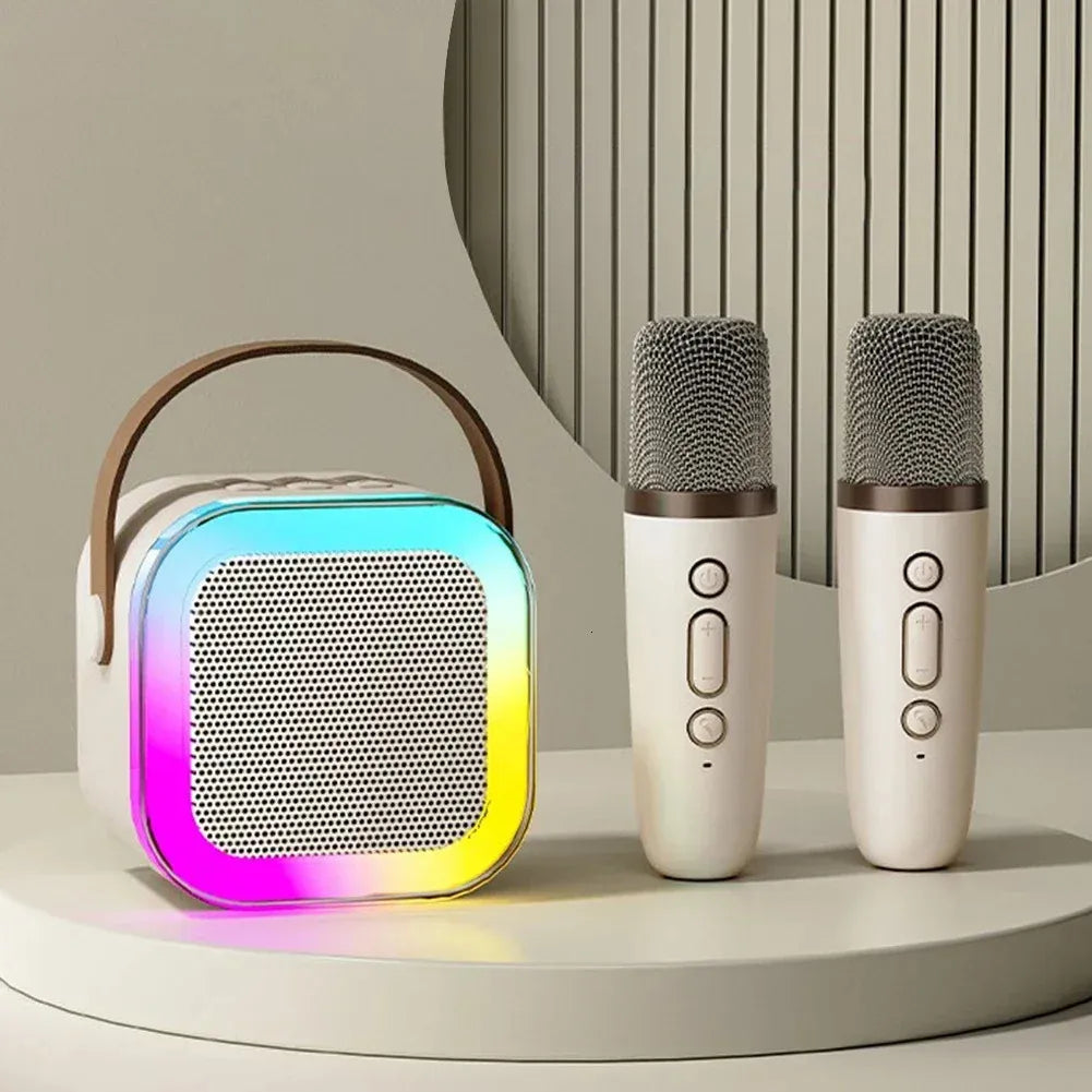 🎤 Unleash the Fun ✨Portable Mini Karaoke Machine with 2 Wireless Microphones 🎶