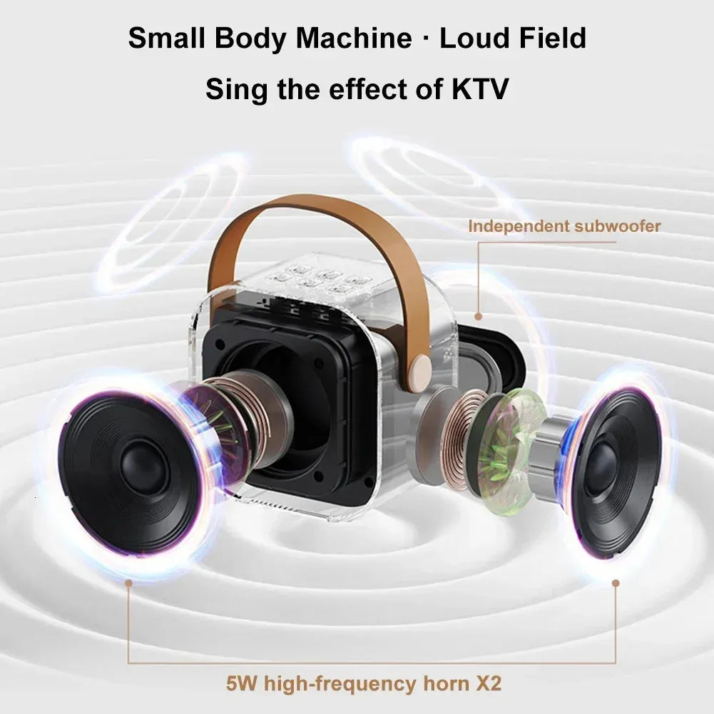 🎤 Unleash the Fun ✨Portable Mini Karaoke Machine with 2 Wireless Microphones 🎶