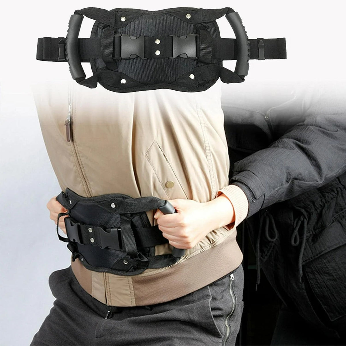Motorcycle Passenger Grip Belt – Adjustable Rear Seat Handles